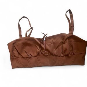REVOLVE Brown Satin Bandeau